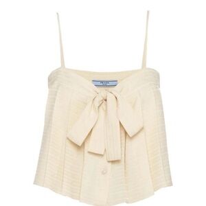 Prada Cream Bow-Front Camisole